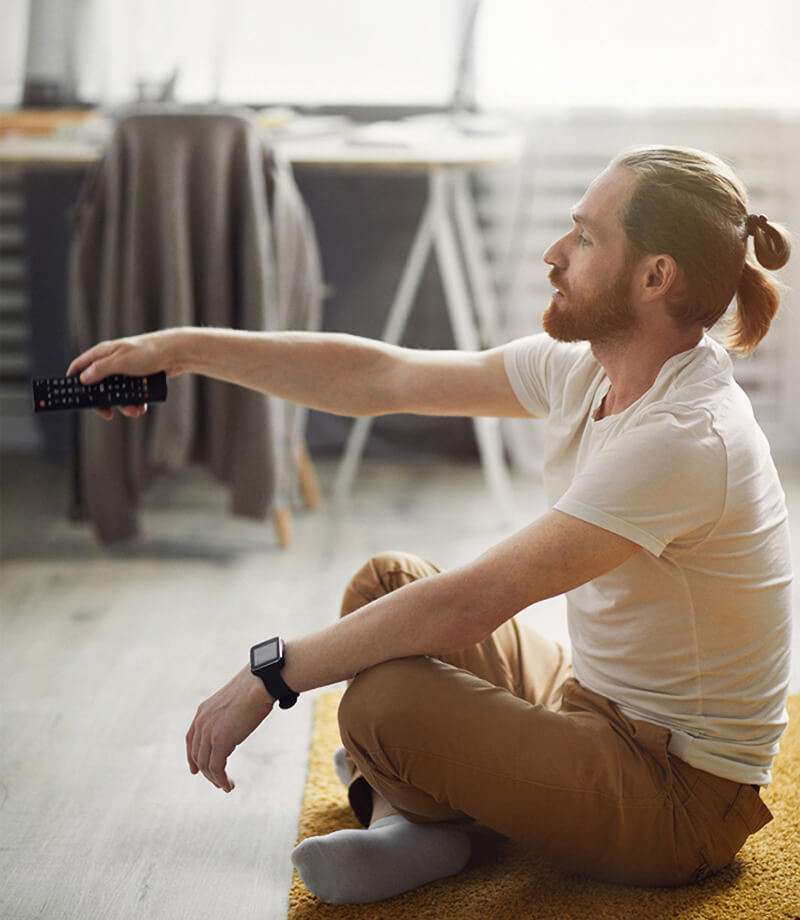 man sitting on floor